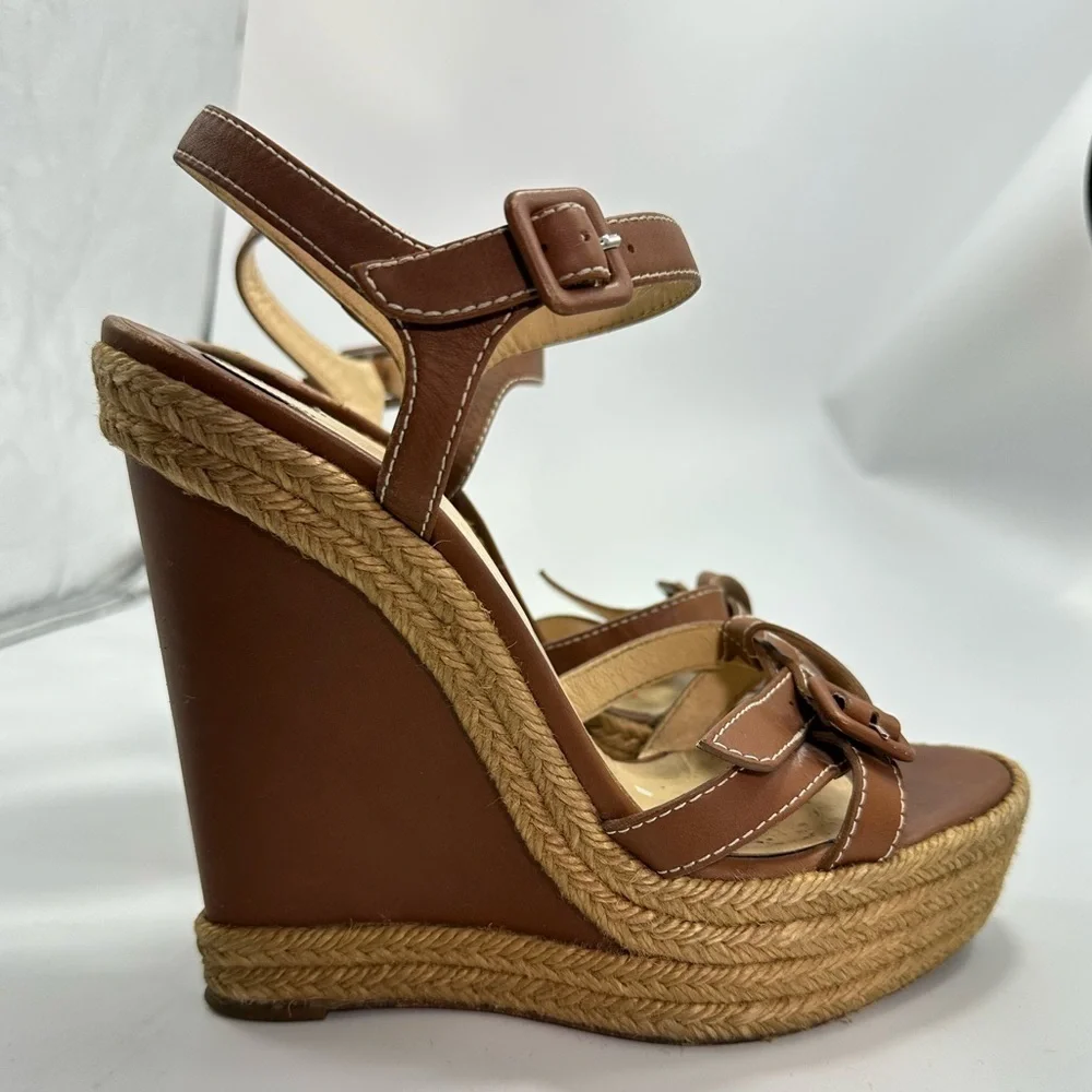 Christian Louboutin Anabela Caramelo espadrille wedges size 11